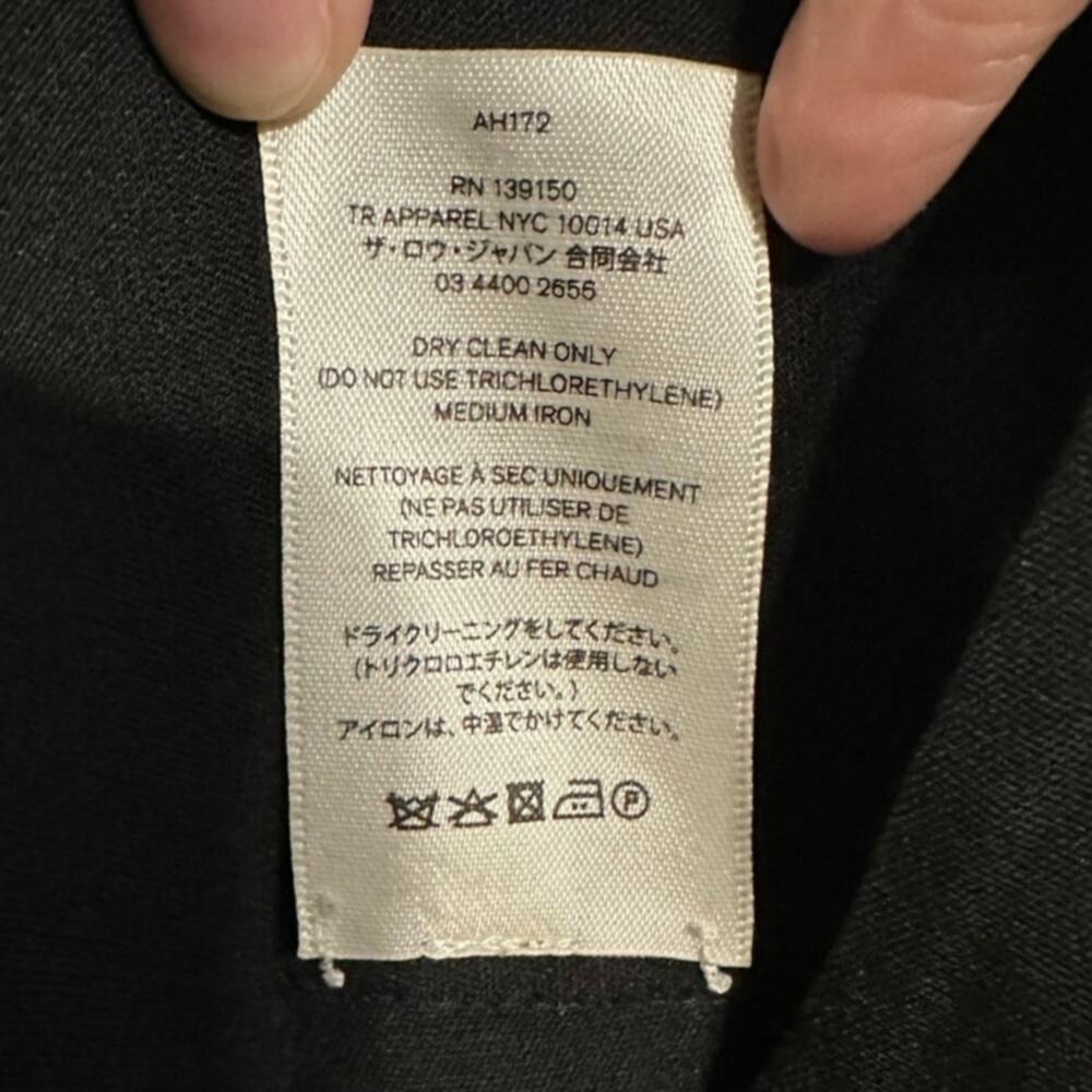 The Row Margaret Black Wool Overalls size XS Silk Lining Stretch Silver Hardware - Picture 10 of 16
